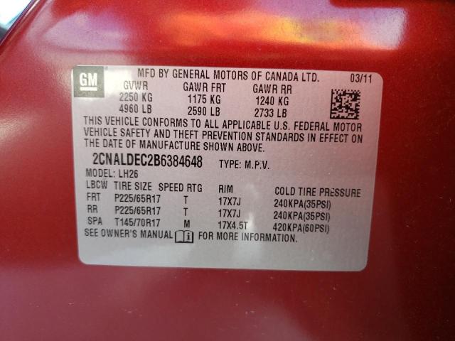 Photo 14 from auction – 2011 CHEVROLET EQUINOX LT with VIN 2CNALDEC2B6384648