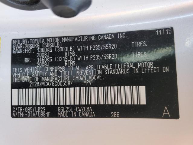 Photo 14 from auction – 2016 LEXUS RX 350 BAS with VIN 2T2BZMCA7GC005587