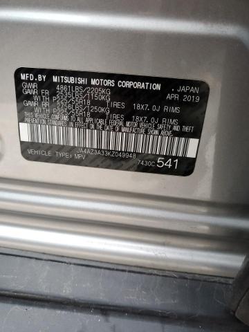 Photo 14 from auction – 2019 MITSUBISHI OUTLANDER with VIN JA4AZ3A33KZ049948