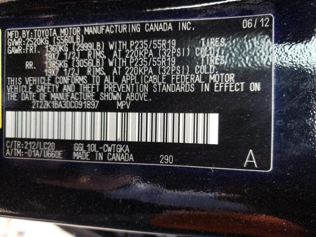 Photo 14 from auction – 2013 LEXUS RX 350 with VIN 2T2ZK1BA3DC091897