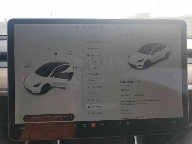 Photo 9 from auction – 2021 TESLA MODEL Y with VIN 5YJYGDED7MF115008