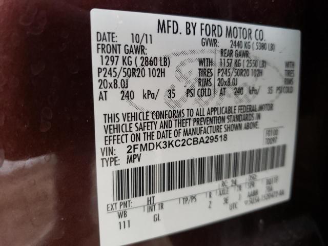 Photo 14 from auction – 2012 FORD EDGE LIMIT with VIN 2FMDK3KC2CBA29518