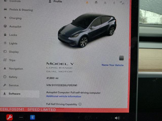 Photo 9 from auction – 2020 TESLA MODEL Y with VIN 5YJYGDEE6LF053141
