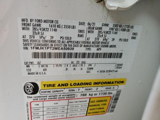 Photo 14 from auction – 2021 FORD EXPEDITION with VIN 1FMJK1PT2MEA50939