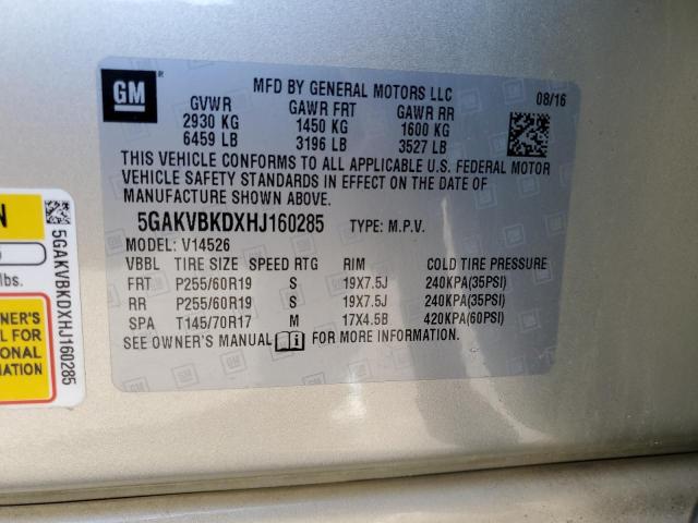Photo 14 from auction – 2017 BUICK ENCLAVE with VIN 5GAKVBKDXHJ160285