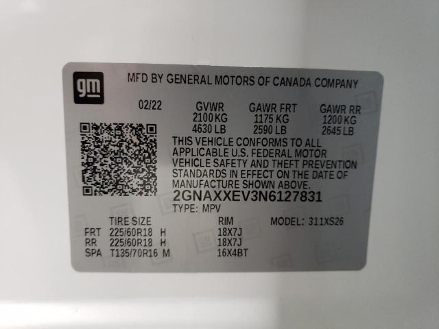 Photo 14 from auction – 2022 CHEVROLET EQUINOX PR with VIN 2GNAXXEV3N6127831