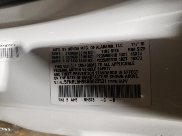 Photo 14 from auction – 2011 HONDA ODYSSEY TO with VIN 5FNRL5H98BB023531