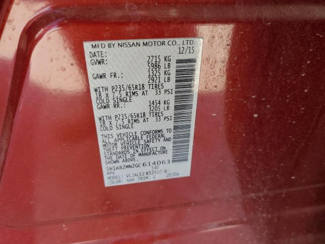 Photo 14 from auction – 2016 NISSAN PATHFINDER with VIN 5N1AR2MN2GC614063
