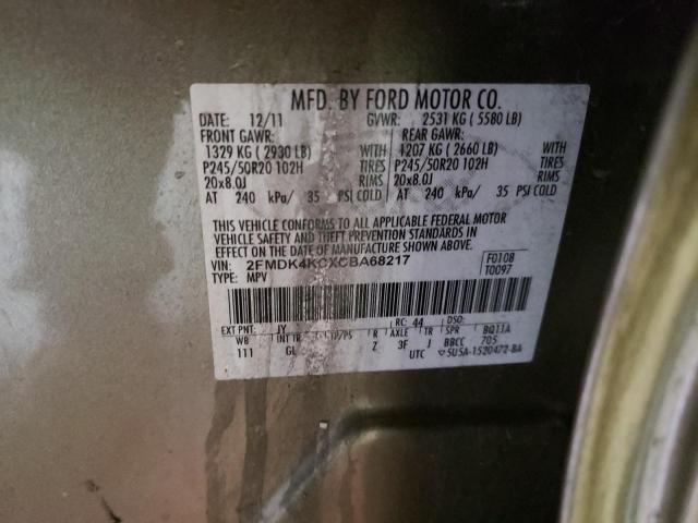 Photo 14 from auction – 2012 FORD EDGE LIMIT with VIN 2FMDK4KCXCBA68217