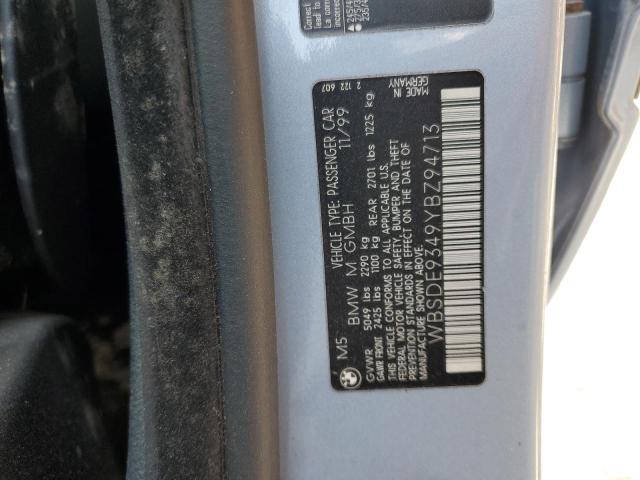 Photo 10 from auction – 2000 BMW M5 with VIN WBSDE9349YBZ94713