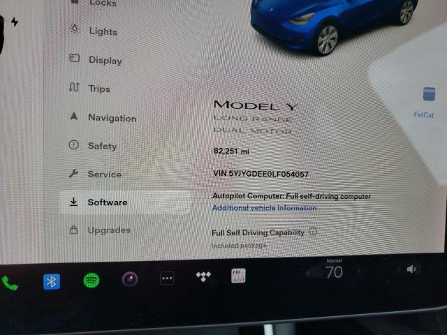 Photo 9 from auction – 2020 TESLA MODEL Y with VIN 5YJYGDEE0LF054057
