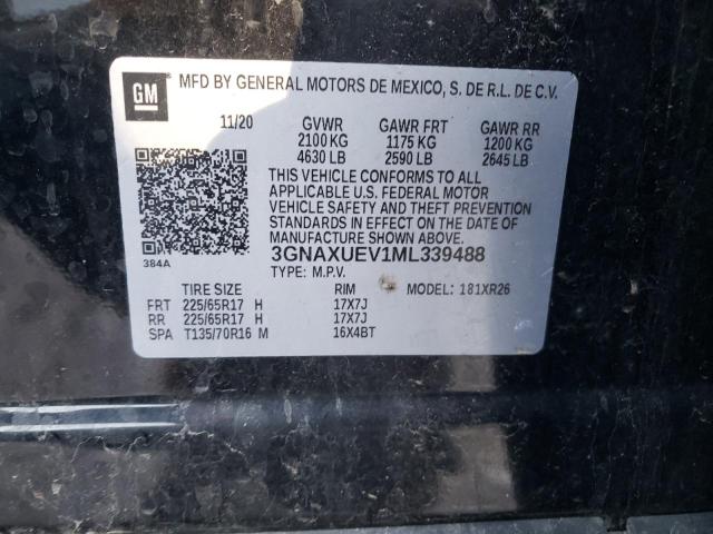 Photo 14 from auction – 2021 CHEVROLET EQUINOX LT with VIN 3GNAXUEV1ML339488