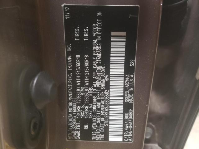 Photo 14 from auction – 2018 TOYOTA HIGHLANDER with VIN 5TDJZRFH3JS805582