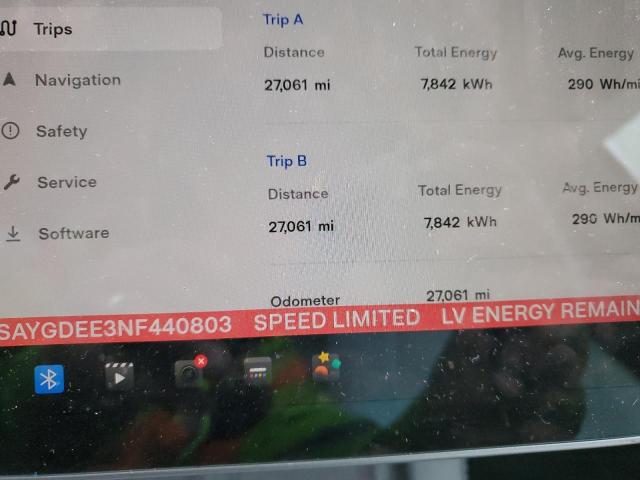 Photo 9 from auction – 2022 TESLA MODEL Y with VIN 7SAYGDEE3NF440803