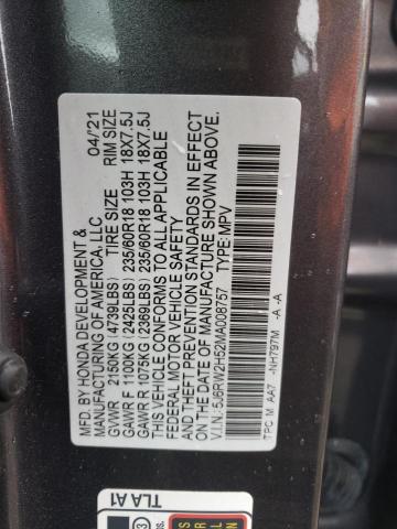 Photo 14 from auction – 2021 HONDA CR-V EX with VIN 5J6RW2H52MA008757