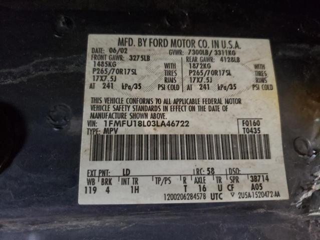Photo 14 from auction – 2003 FORD EXPEDITION with VIN 1FMFU18L03LA46722