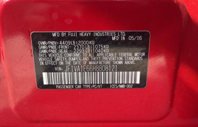 Photo 10 from auction – 2017 SUBARU WRX PREMIU with VIN JF1VA1E66H8808121