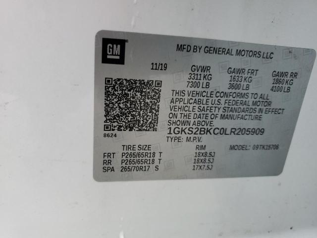 Photo 14 from auction – 2020 GMC YUKON SLT with VIN 1GKS2BKC0LR205909