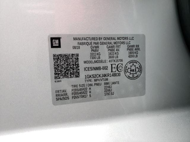 Photo 14 from auction – 2019 GMC YUKON DENA with VIN 1GKS2CKJ4KR148830