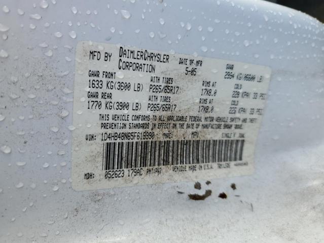 Photo 14 from auction – 2005 DODGE DURANGO SL with VIN 1D4HB48N65F619990