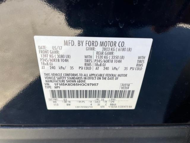 Photo 10 from auction – 2017 FORD EXPLORER X with VIN 1FM5K8D85HGC97957