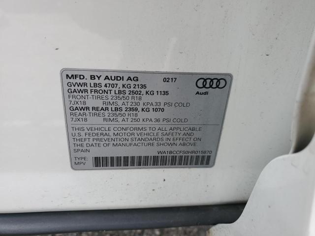 Photo 14 from auction – 2017 AUDI Q3 PREMIUM with VIN WA1BCCFS0HR015870
