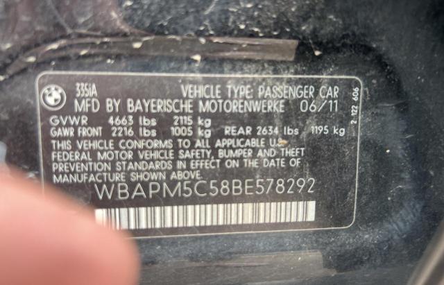 Photo 10 from auction – 2011 BMW 335 I with VIN WBAPM5C58BE578292