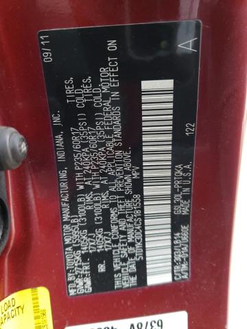 Photo 14 from auction – 2012 TOYOTA SIENNA XLE with VIN 5TDYK3DC4CS181558