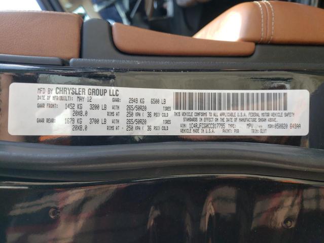 Photo 14 from auction – 2012 JEEP GRAND CHER with VIN 1C4RJFCG0CC317795