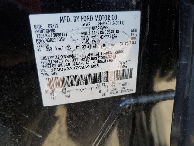 Photo 14 from auction – 2012 FORD EDGE SPORT with VIN 2FMDK3AK7CBA90985