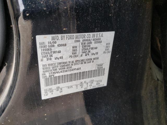 Photo 10 from auction – 2001 FORD EXCURSION with VIN 1FMNU43S81EA91601