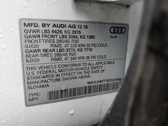 Photo 14 from auction – 2019 AUDI Q7 PREMIUM with VIN WA1LHAF77KD024544