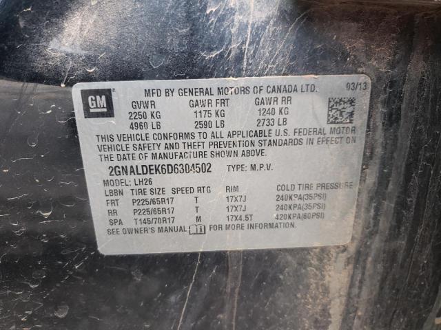 Photo 14 from auction – 2013 CHEVROLET EQUINOX LT with VIN 2GNALDEK6D6304502