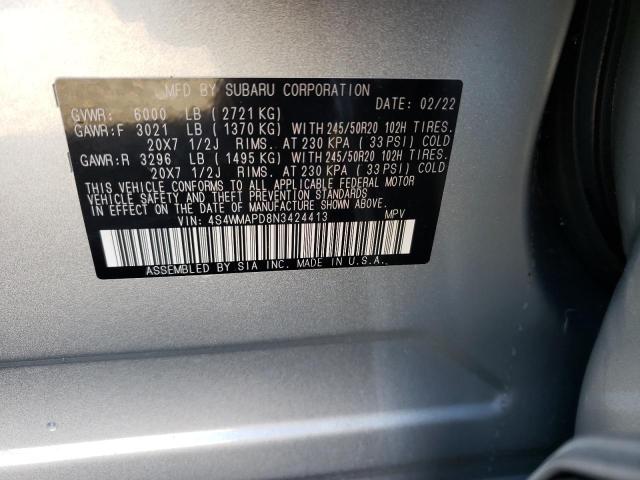 Photo 14 from auction – 2022 SUBARU ASCENT LIM with VIN 4S4WMAPD8N3424413