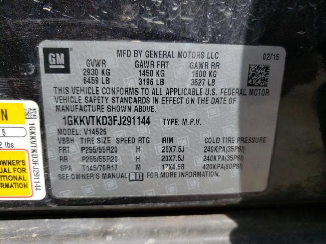 Photo 14 from auction – 2015 GMC ACADIA DEN with VIN 1GKKVTKD3FJ291144