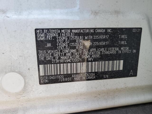 Photo 14 from auction – 2021 TOYOTA RAV4 LE with VIN 2T3H1RFV4MC120071