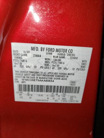 Photo 14 from auction – 2010 FORD ESCAPE LIM with VIN 1FMCU9E79AKA80654