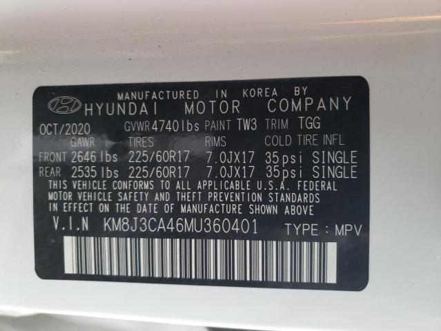 Photo 14 from auction – 2021 HYUNDAI TUCSON LIM with VIN KM8J3CA46MU360401