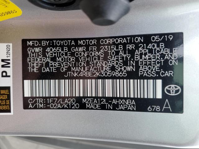 Photo 14 from auction – 2019 TOYOTA COROLLA SE with VIN JTNK4RBE2K3059865