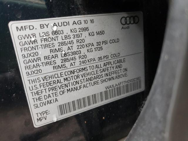 Photo 14 from auction – 2017 AUDI Q7 PREMIUM with VIN WA1LAAF77HD032382