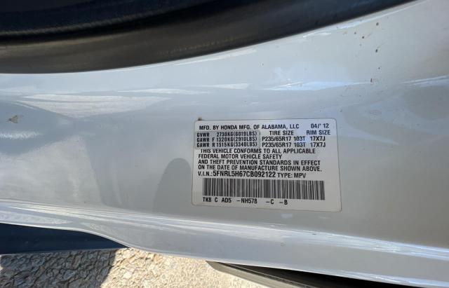 Photo 10 from auction – 2012 HONDA ODYSSEY EX with VIN 5FNRL5H67CB092122