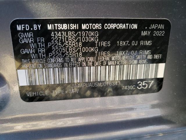 Photo 14 from auction – 2022 MITSUBISHI OUTLANDER with VIN JA4APUAU5NU016343