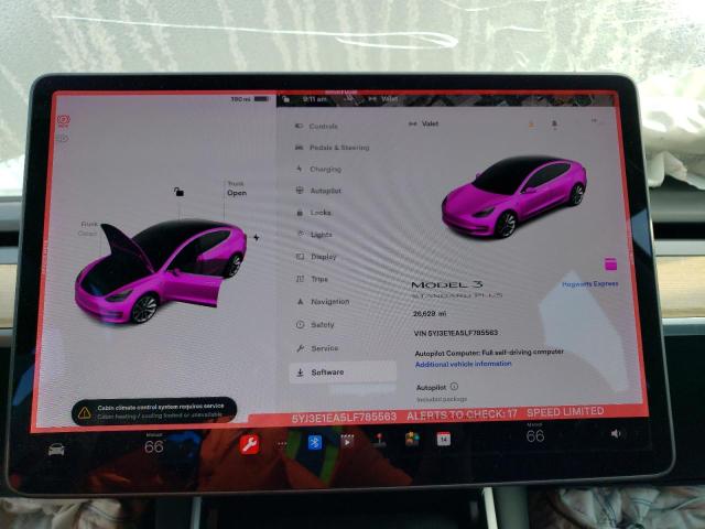 Photo 9 from auction – 2020 TESLA MODEL 3 with VIN 5YJ3E1EA5LF785563