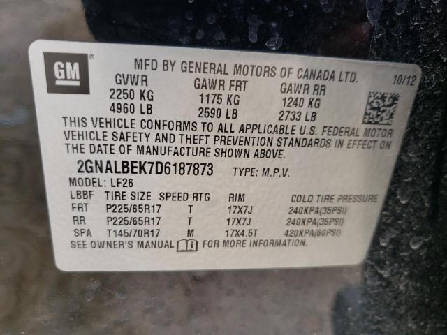Photo 14 from auction – 2013 CHEVROLET EQUINOX LS with VIN 2GNALBEK7D6187873