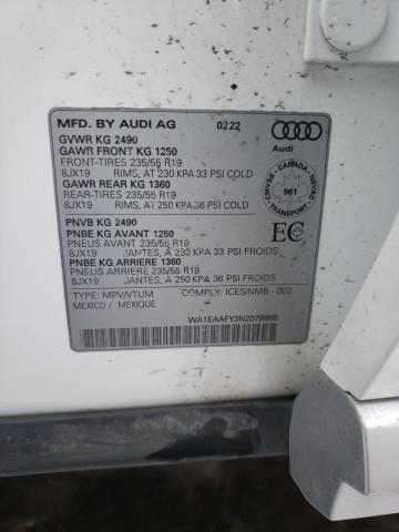 Photo 14 from auction – 2022 AUDI Q5 PREMIUM with VIN WA1EAAFY3N2078865