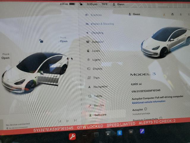 Photo 9 from auction – 2022 TESLA MODEL 3 with VIN 5YJ3E1EA5NF161345