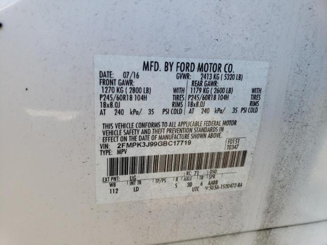 Photo 14 from auction – 2016 FORD EDGE SEL with VIN 2FMPK3J99GBC17719