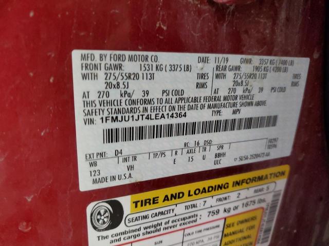 Photo 14 from auction – 2020 FORD EXPEDITION with VIN 1FMJU1JT4LEA14364