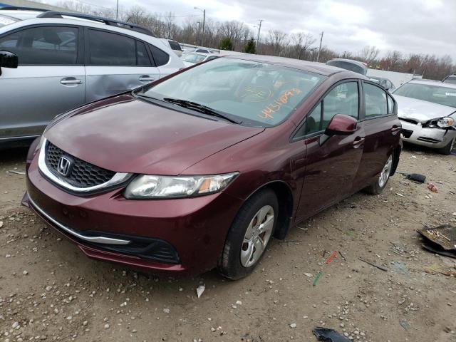 HONDA CIVIC LX 2013 with VIN 19XFB2F5XDE025519 - Photo from auction