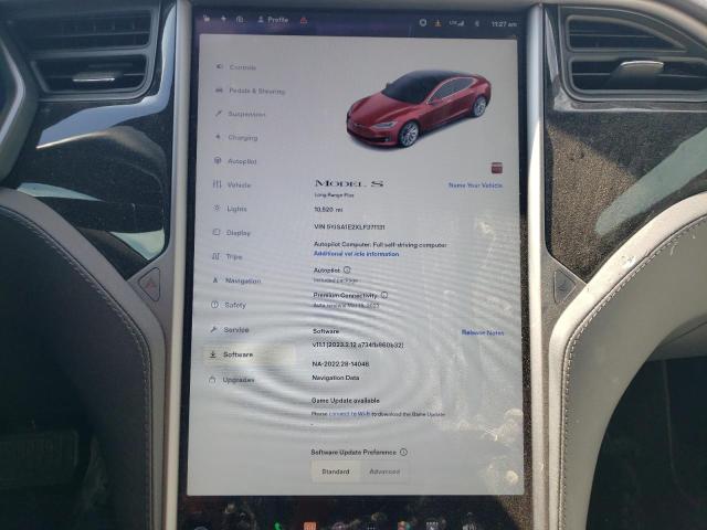 Photo 9 from auction – 2020 TESLA MODEL S with VIN 5YJSA1E2XLF371131